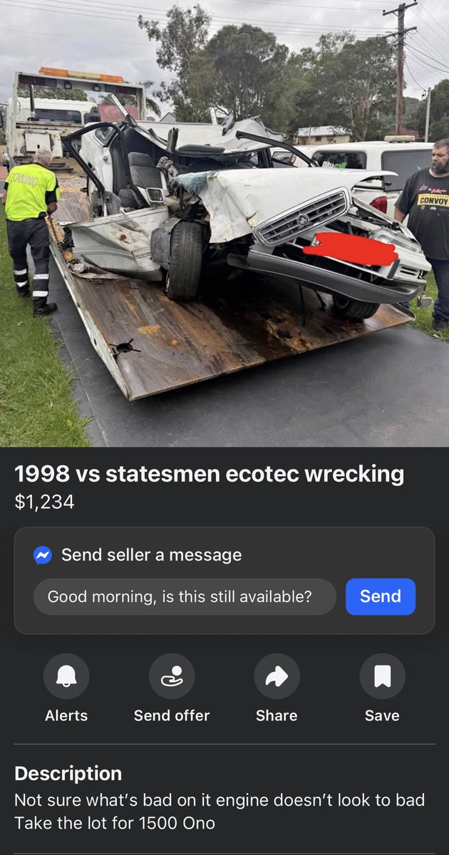 “Not sure what’s bad on it”. Bro what’s good on it???? Also $1500 I know what I have they don’t make holdens anymore!