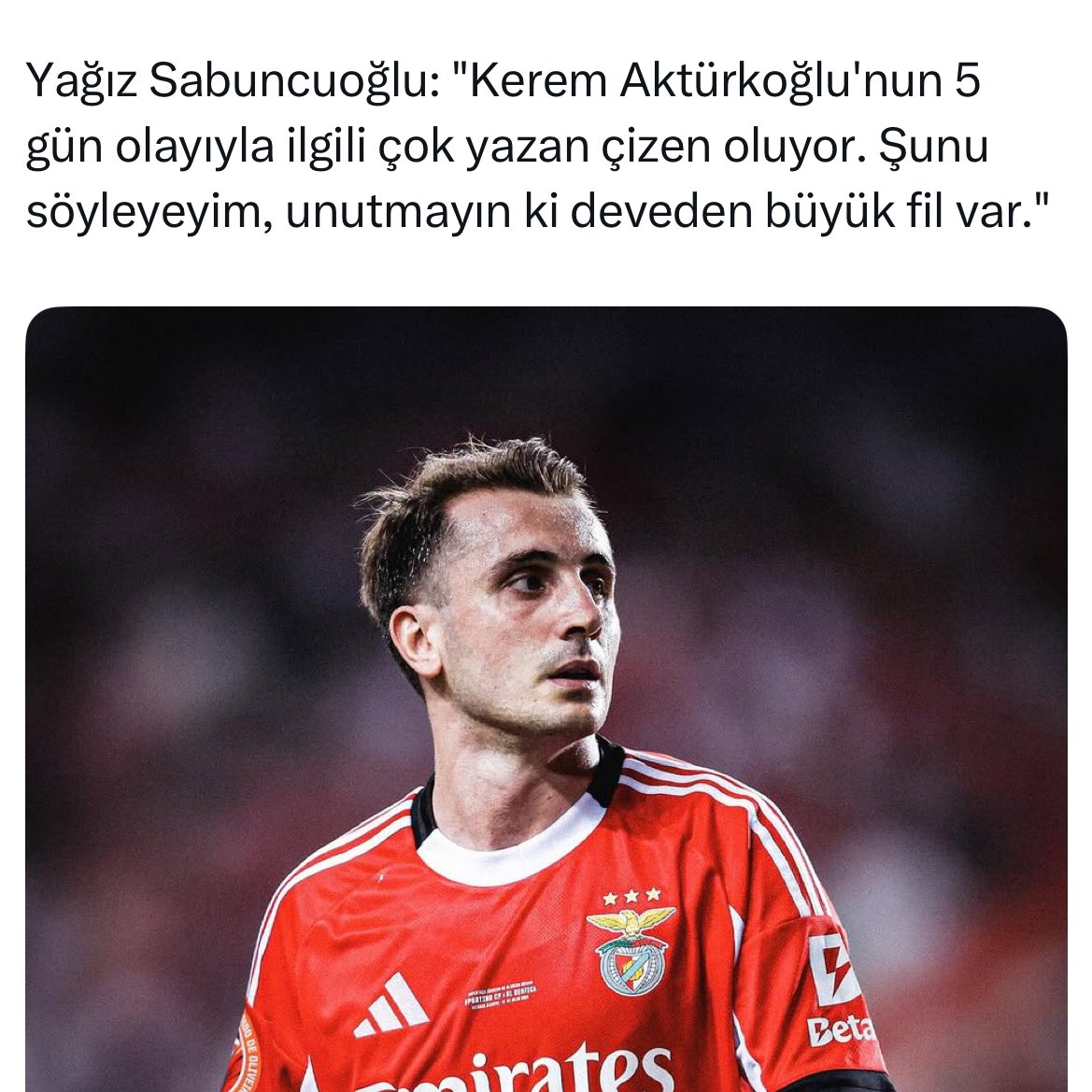 noldu beyler deveden büyük fil var mı hala? <a href="/sercanhamzaolu/">Sercan Hamzaoğlu</a> <a href="/yagosabuncuoglu/">Yağız Sabuncuoğlu</a>