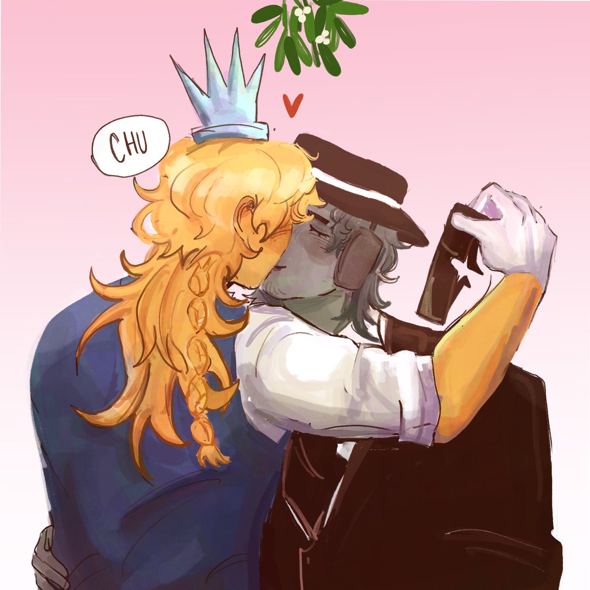 callalillee's tweet photo. "ichance mistletoe  kissies… ahhh hear my pleas o wise one!" -> merry ichancemas #ichance https://t.co/gMZAHmWjl7 https://t.co/SnBylbJAXk