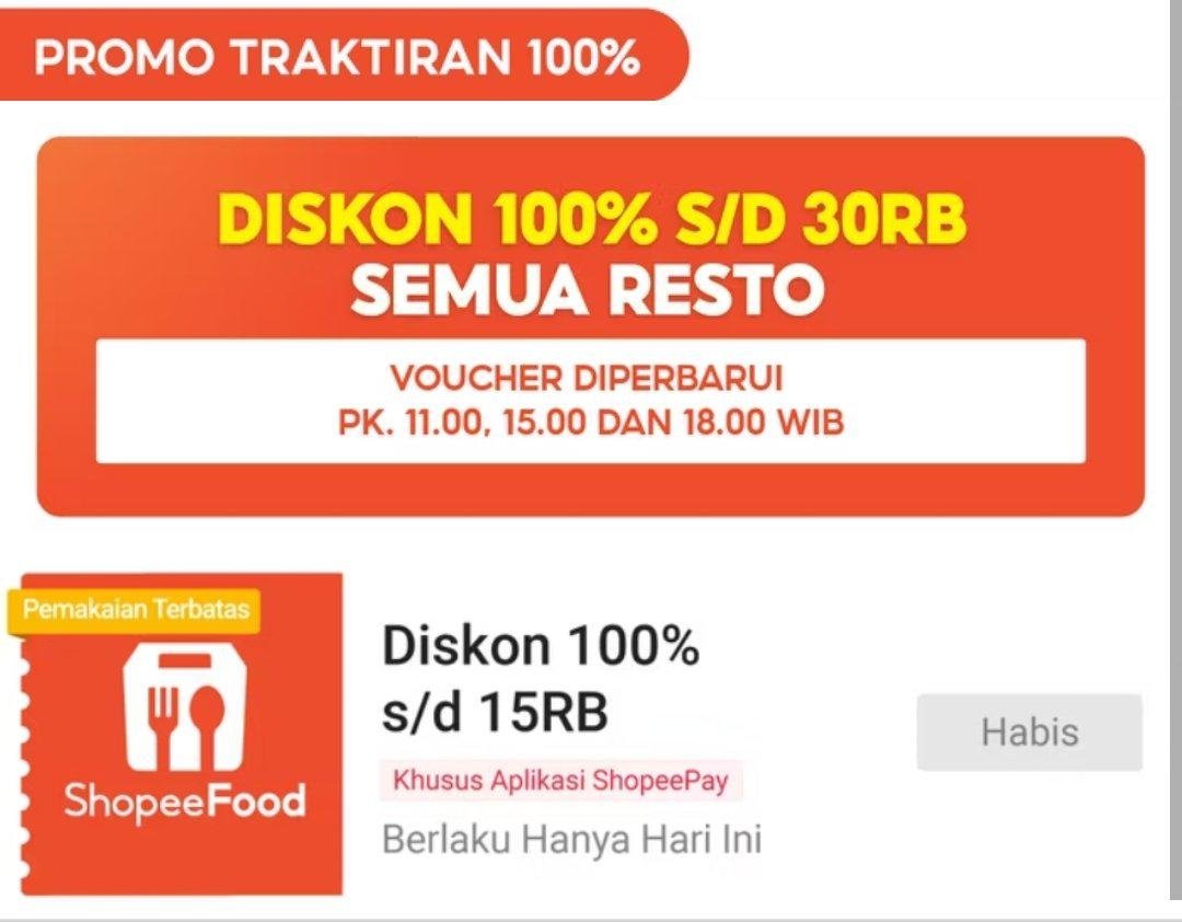 racunns's tweet photo. ShopeeFood Diskon 100% s/d 15RB
⏰11:00

Klaim disini, pakai di Apps ShopeePay
⛓️‍💥 https://t.co/PD1rTCU2mM https://t.co/uW44Vpx3U1