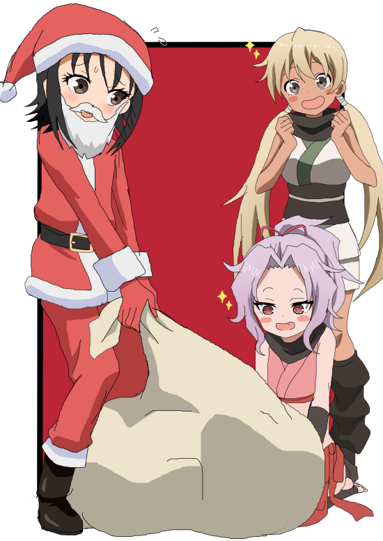 サンタリンドウ🎅
#くノ一ツバキ 
#くノ一ツバキの胸の内