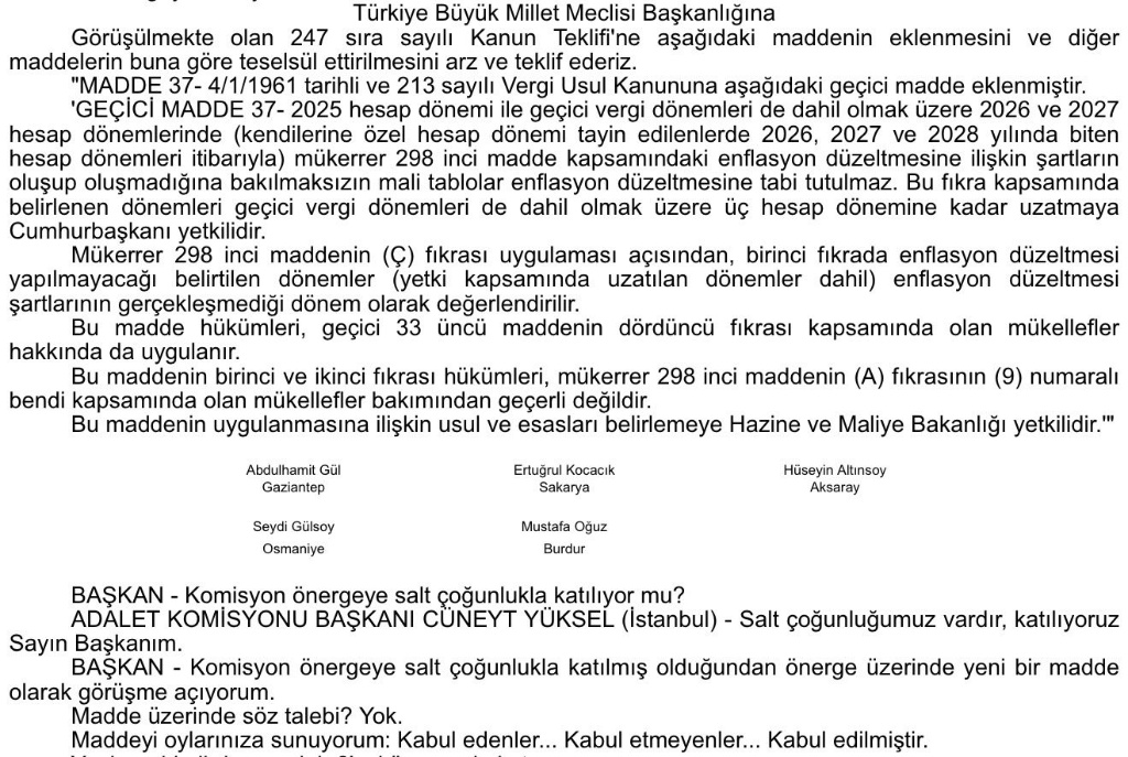 #Enflasyon muhasebesi tamamen kalkmadı.
Son düzenleme VUK 298 kapsamında olup vergi matrahını ilgilendirir.
KAP’ta açıklanan finansallar TFRS/TMS 29 kapsamında düzeltilmeye devam eder.
Etkisi, daha çok stok ve maddi duran varlık ağırlıklı reel sektör şirketlerinde, vergi