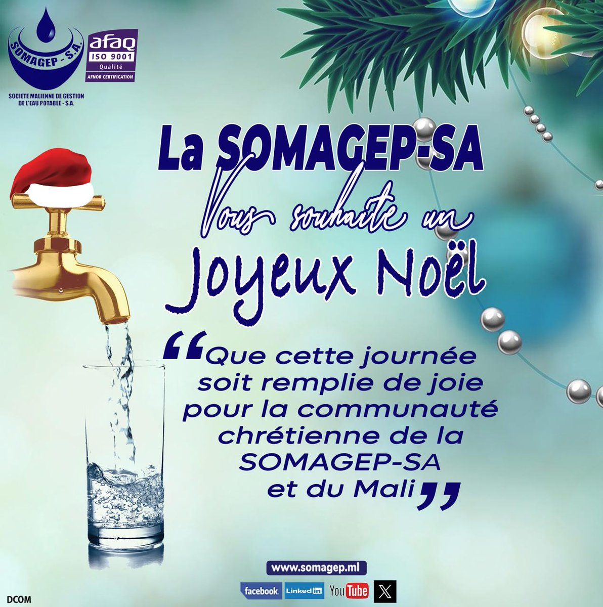 🎄 Joyeux Noël à tous ! 
Que cette fête illumine vos cœurs de bonheur, d’amour et de moments inoubliables avec vos proches. 🎄

#SOMAGEPSA #EspritDeNoël #noel2025 #Mali