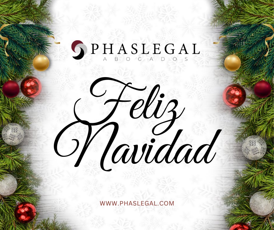 PhasLegal's tweet photo. 🎄✨ Navidad es tiempo de unión y nuevos comienzos.

En PHASLEGAL Abogados agradecemos su confianza y les deseamos paz y seguridad para sus familias y negocios.

¡Feliz Navidad!

#PHASLEGAL #FelizNavidad #ConfianzaLegal https://t.co/Wn1UM91Ir5