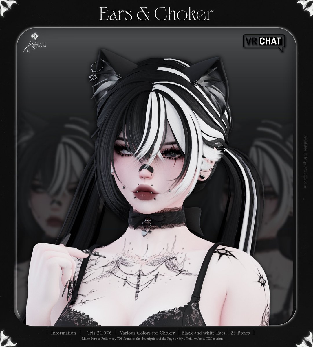 xutzaaa's tweet image. | Ears and Fancy Choker |
𑣲 AVAILABLE NOW!
- At my Website xutza.com

~ Rigged Ears and Bows.

#3D #vrchat #3dasset #vrchatasset #3drendering