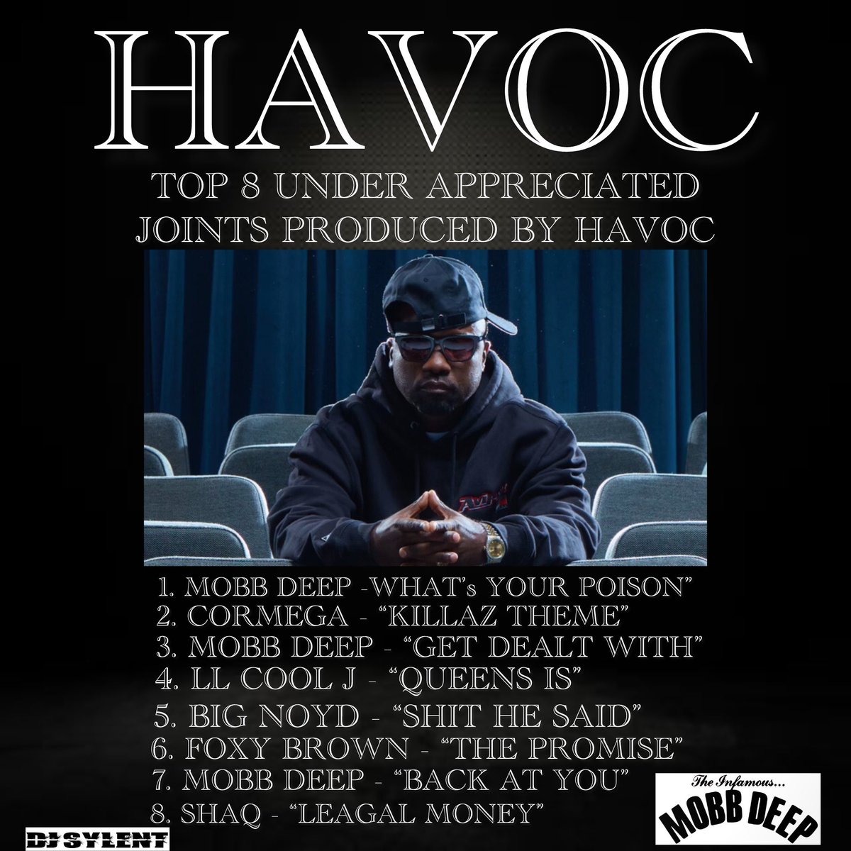 DJSylent's tweet image. SHOUT OUT TO HAVOC FROM MOBB DEEP 💯🔥

HERE’s SOME OF HIS CLASSIC THAT HAVOC PRODUCED DOESN’T GET ENOUGH PROPS BESIDES THE SINGLES! THERES TOO MANY GEMS. BUT HERE’s 8 CLASSIC (NOT IN ORDER) #MOBBDEEP #HAVOC #RIPRODIGY