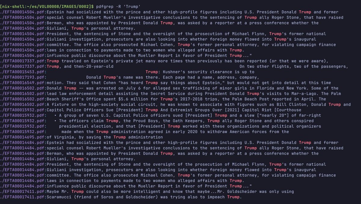 RawEntropy's tweet photo. The Epstein files on the DOJ website allow you to highlight the redacted text, copy it, and paste it into another document, which reveals what was hidden. You can also press Ctrl+F and search for “Trump ” (with a space) to see his name appear more than 600 times.
#RawEntropy https://t.co/jZ23vWyYf0