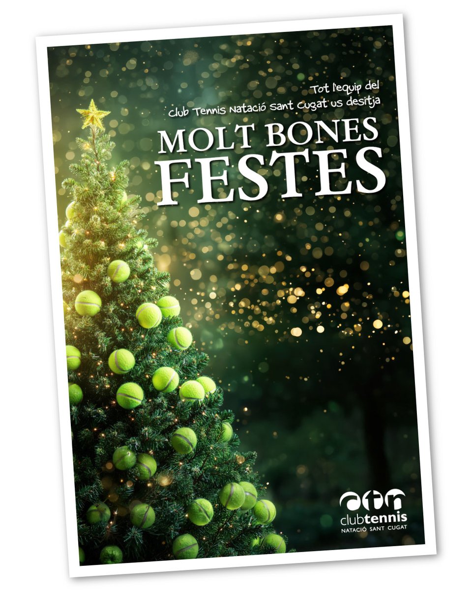Des del Club Tennis Natació Sant Cugat, la Junta Directiva i tot l’equip us desitgem unes festes plenes de serenor, il·lusió i bons moments compartits amb els vostres.
Gaudiu del Nadal i que el 2026 us porti salut, èxits i moltes alegries! 🎄✨