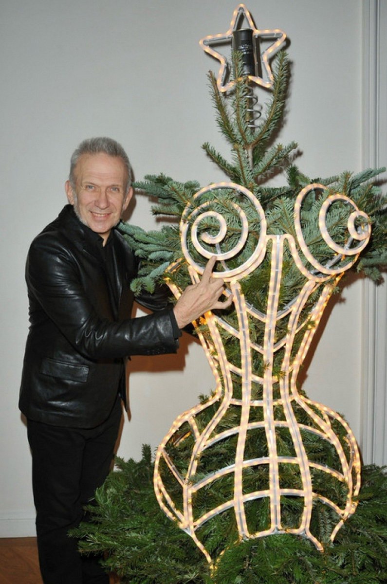 Thinking about Jean Paul Gaultier’s cone bra corset Christmas tree.