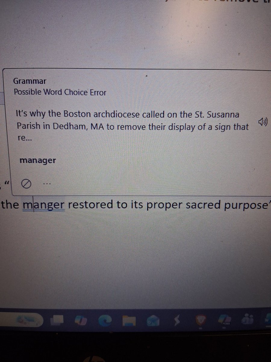 IrRevrant's tweet image. Microsoft Word does not recognize the use of the word "manger". Why am I not surprised? SMDH. 😂🙄💀 I'd like a word with the manager...🤣