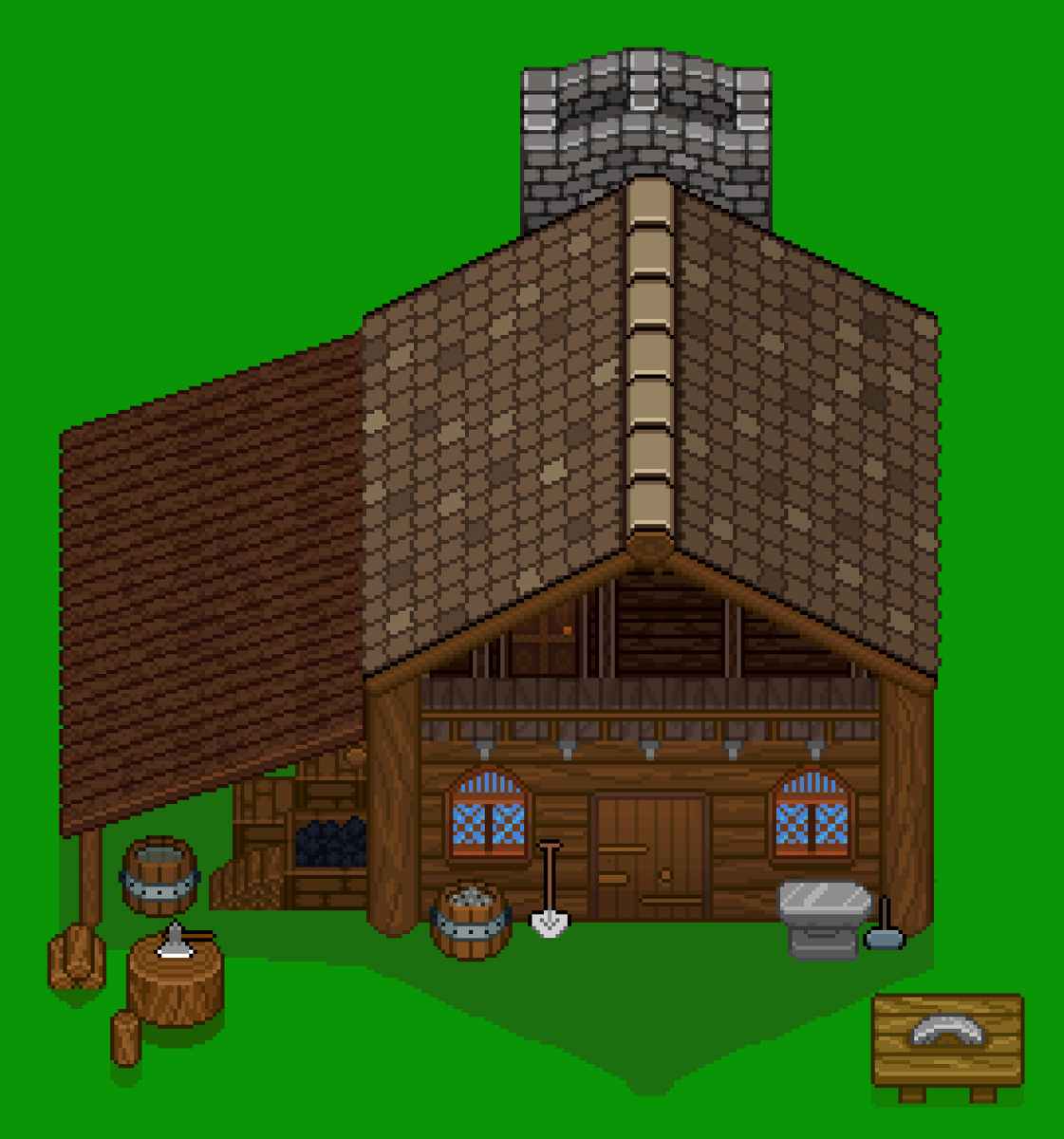 ayubhimdad's tweet photo. After about a week of no art i upgraded the wood texture of the log house what do you guys think?  #pixelart #pixeltreehouse #pixelartist #gamedev #gamedesign https://t.co/2BushY51hC