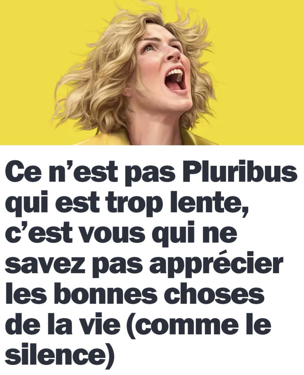 🙂 Ce n'est pas #Pluribus qui est trop lente, c'est vous qui ne savez pas apprécier les bonnes choses 📺
konbini.com/popculture/ce-…