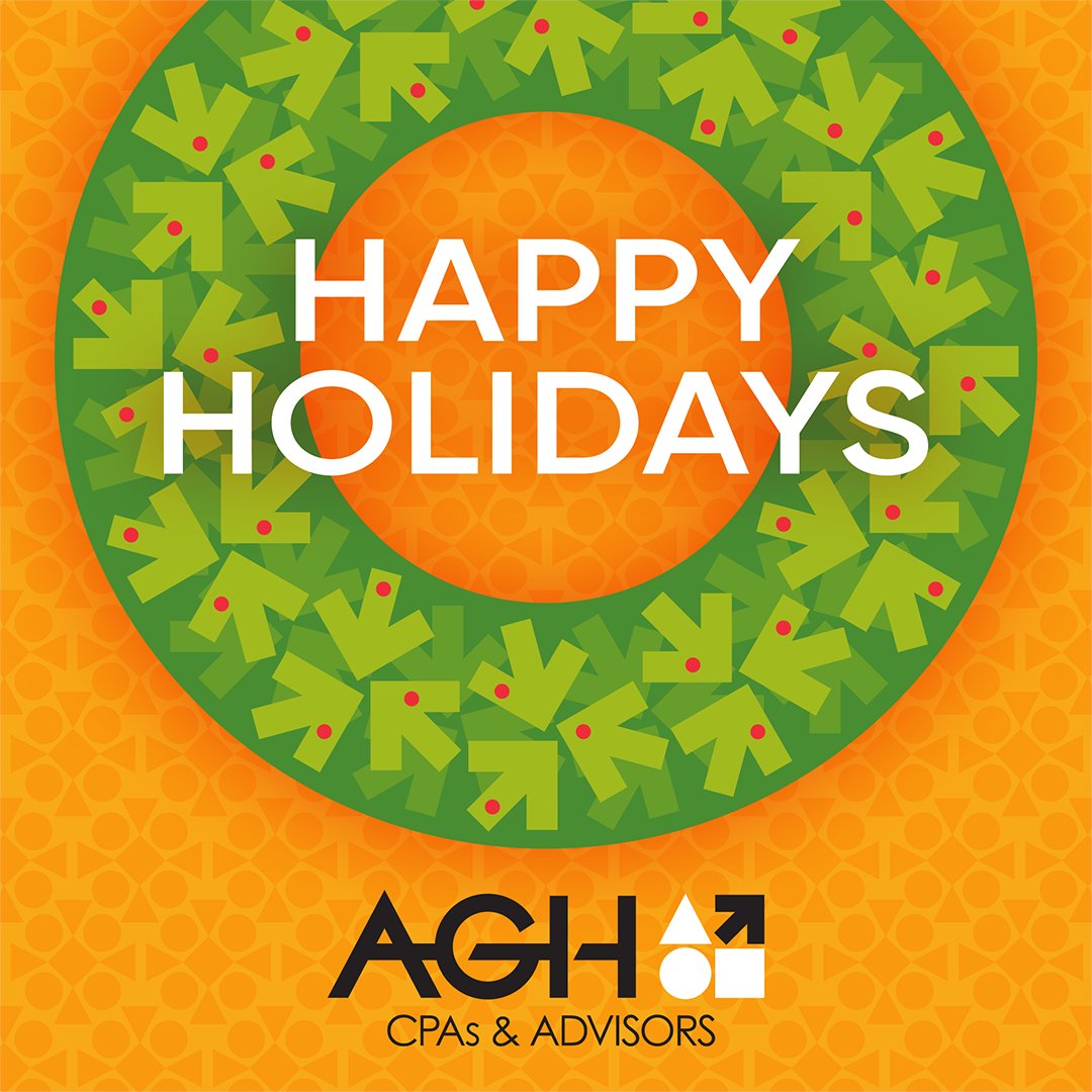Happy Holidays from all of us at AGH CPAs &amp; Advisors! We wish you a Merry Christmas and a Happy New Year.
