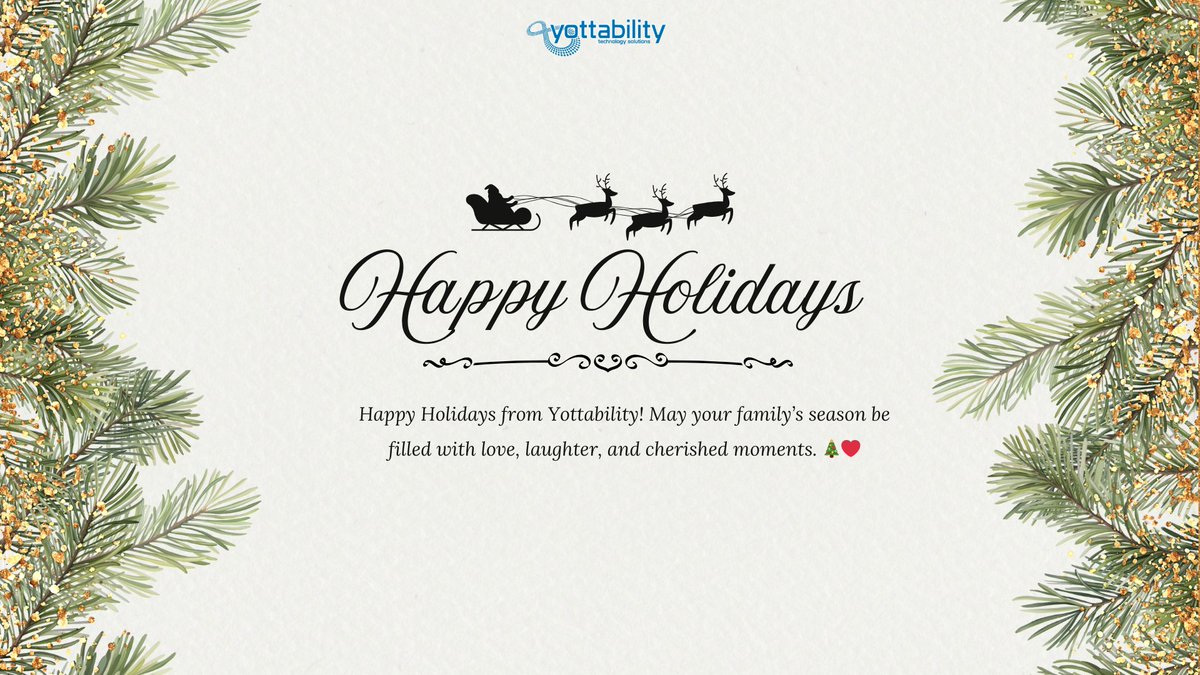 Yottability's tweet image. Happy Holidays! 🎄✨

Wishing you and your loved ones a season filled with joy, warmth, and peace. Thank you for your continued trust and partnership throughout the year. We look forward to supporting you in the year ahead.

Warmest wishes,
Team Yottability