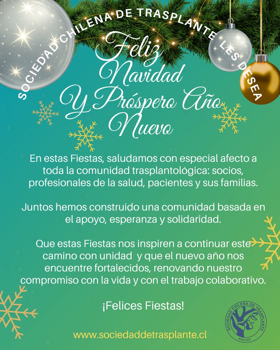 sochtx's tweet photo. En esta época de encuentro y reflexión, enviamos un afectuoso saludo a toda la comunidad trasplantológica.

Felices fiestas!!

#navidad #feliznavidad #felizañonuevo #trasplante https://t.co/layEfMJp19