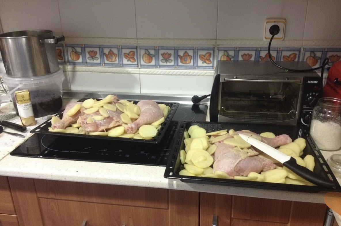 luixmb's tweet photo. Al horno ya, qué buena pinta tiene https://t.co/ngJRKBBmJU