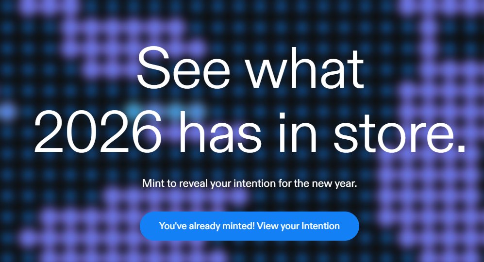 2025 was great i hope 2026 will be better
Story is inevitable and i continous to believe it 🫶
my plan for 2026 share maximum love around me
Just minted my 2026 intention from <a href="/storyprotocol/">Story</a>.
Claim yours now ↓
gm2026.story.foundation!