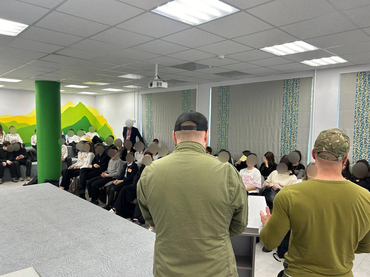 cayko83's tweet image. From Telegram:

Apparently Rusich has started giving lectures at certain Russian highschools.