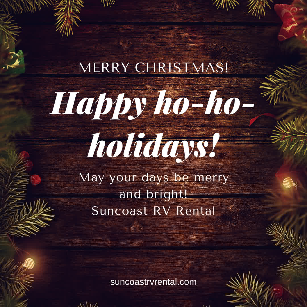 Wishing you a warm and joyful Christmas filled with love, laughter, and  unforgettable moments. From all of us at Suncoast RV Rental, Merry Christmas  and happy travels! #MerryChristmas #SuncoastRV #HolidayJoy #RVLife  #SeasonGreetings, image size:1080x1080
