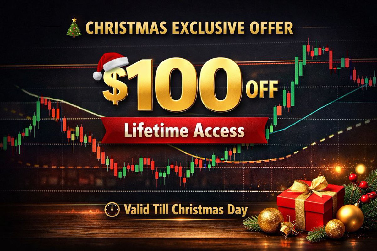 XAUUSA122's tweet image. 🎄 Christmas Exclusive Offer: $100 off for lifetime access, valid until Christmas Day.

Only $100 premium membership instead of $200
Link is in bio.

#forexlearning #FreeSignals #XAUUSD #GOLD