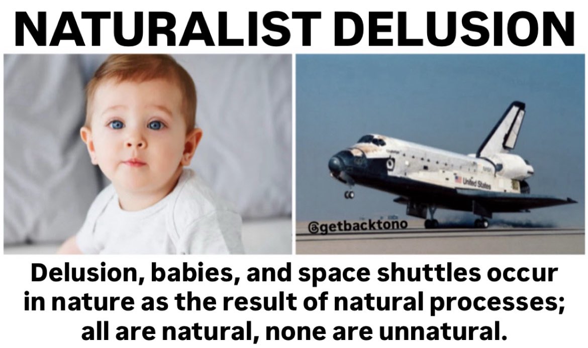 No reasonable person has enough faith to believe unintelligent non-living matter could naturally produce an intelligent life or repurpose itself into a space shuttle.