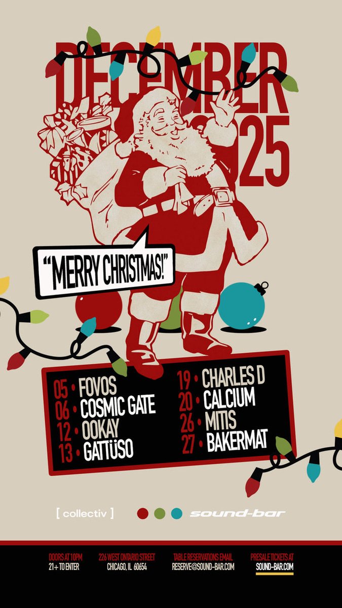 sound_bar's tweet image. *** Celebrate all through the holidays and into the New Year at Sound-Bar • Chicago!  Get your tickets now at sound-bar.com

TABLE RESERVATION available!  For pricing email reserve@sound-bar.com