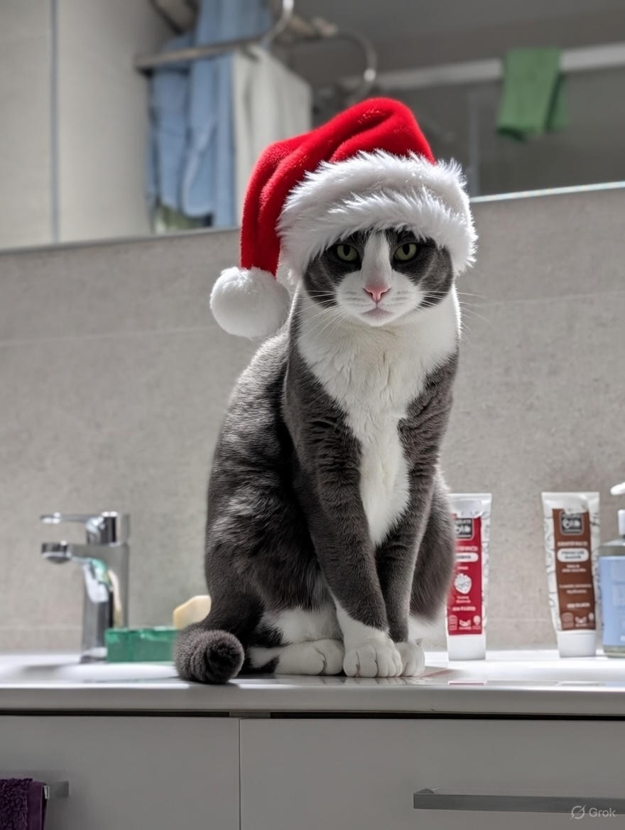 loslules's tweet photo. Mi #gato no sé qué os desea 🫣 #gatos #MerryChristmas #Navidad2025 #Grinch https://t.co/UyvqpY4DYR