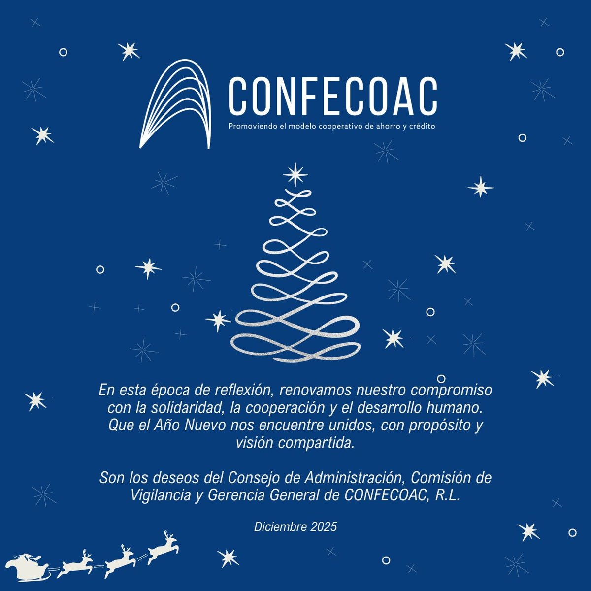 confecoac's tweet photo. En esta época de reflexión, renovamos nuestro compromiso con la solidaridad, la cooperación y el desarrollo humano.
Que el Año Nuevo nos encuentre unidos, con propósito y visión compartida.
✨ Felices fiestas ✨
#Cooperativismo #CONFECOAC #AñoNuevo https://t.co/B1oXAyDoPW