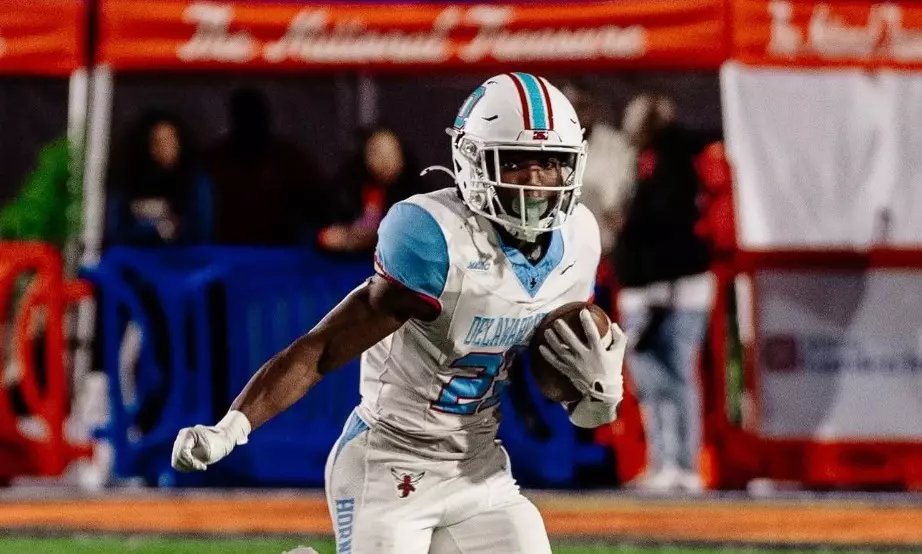 247SportsPortal's tweet image. Delaware State star RB James Jones (@Tramoney11) plans to enter the portal, he tells @chris_hummer. 

The 6-foot-2, 205-pound Jones ran for 958 yards and 9 TDs this season on an eye-popping 9.8 yards per carry. 

He spent the 2024 season at ULM. 

247sports.com/player/james-j…