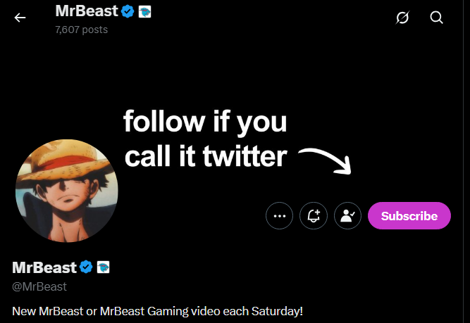 pewpiece's tweet image. The biggest YouTuber in the world MrBeast, has changed his profile picture to Luffy.