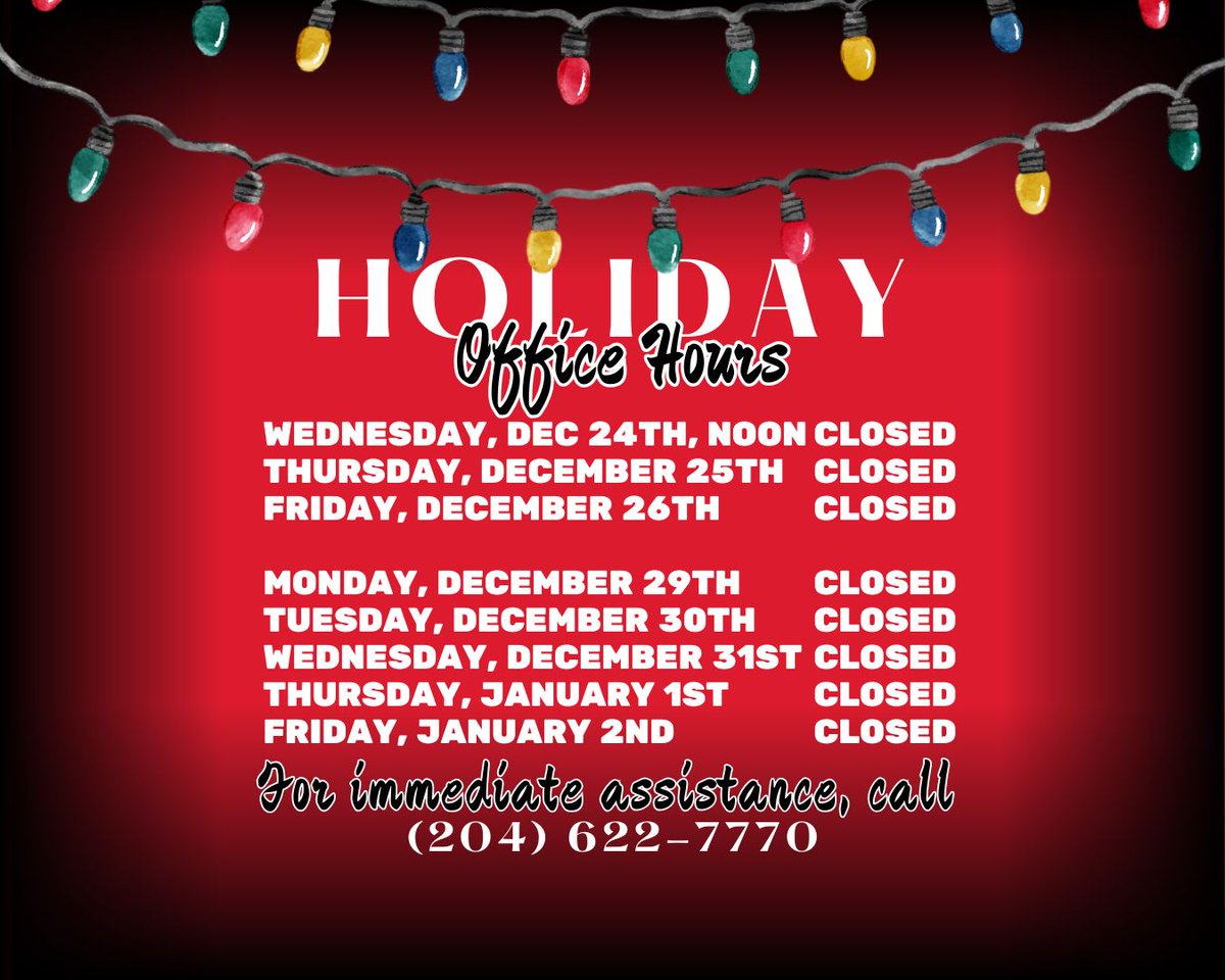 Our office will be closed for the holiday season. We apologize for any inconvenience this may cause!
If you need immediate assistance, we can still be contacted through our main line or you can contact your REALTOR® of choice directly!
#remaxparklandrealty