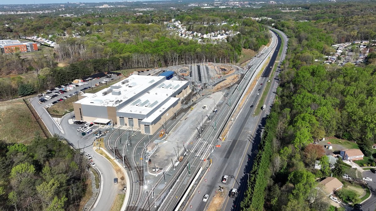 PurpleLineMD's tweet photo. In 2025, all 28 Purple Line Light Rail Vehicles arrived in Maryland, marking a major milestone. Connecting New Carrollton to Bethesda, the 21 stations strengthen communities, ease commutes, and support a greener future. #PurpleLineProgress https://t.co/enxYT4iDZO