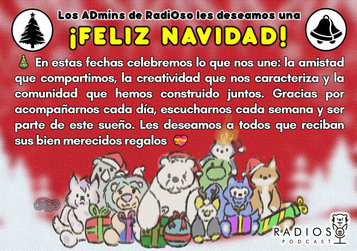RadiOsoPodcast's tweet image. ✨ Gracias por estar, por compartir y por darle sentido a esta manada. Que estas fechas traigan descanso, amor y nuevas historias por contar~