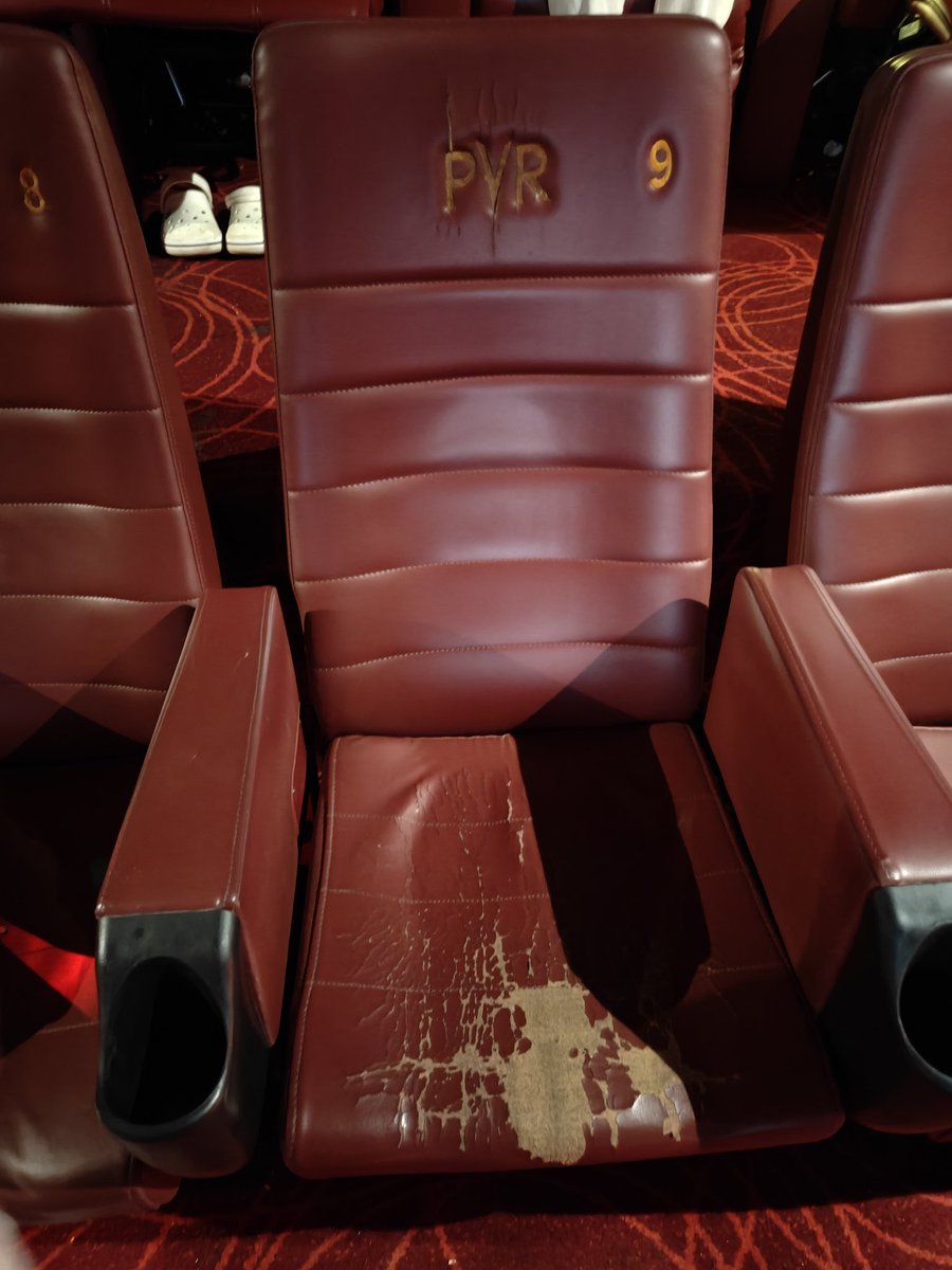 jayuuuu's tweet photo. @PicturesPVR @INOXMovies @_PVRCinemas Audi 6 
Ahmedabad PVR Acropolis seat no. L8 and L9 after paying is Rs 1000 for 2 Tickets I am getting such bullshit seats. Movie night "Avataar" dated 24th December 2025 10:50 got complete spoil. I want my refund. https://t.co/UM8QZNe5ms