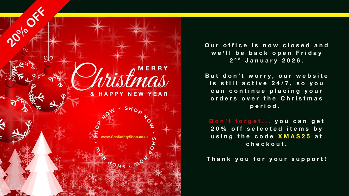 Merry Christmas everyone!🎉

A huge thank you for all your support in 2025, we really appreciate it!

We’re back 2nd Jan, but our website stays open as usual. Don't forget our offer of 20% off selected items with the code XMAS25.

Have a great Christmas and a happy New Year!