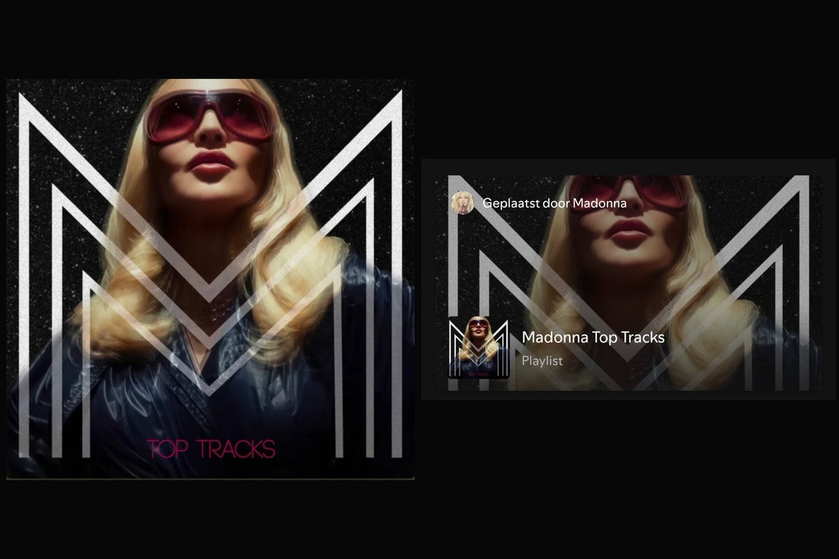 cr_nna's tweet photo. Logo alert, #Madonna picture used for her top tracks on Spotify, it's the same font as for the confessions album. https://t.co/Rrjdzw6Weq