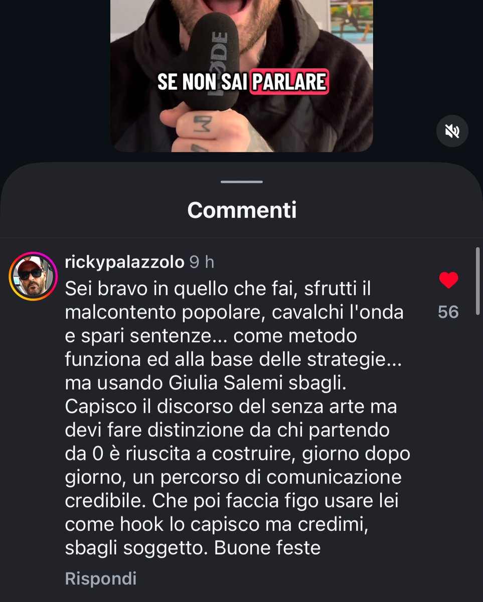 Alicia1377170's tweet photo. Questo commento di Ricky sotto il video di questo creator (che ha già intasato ogni social con questo video pieno di populismo becero degno dei boomer di Facebook) semplicemente perfetto. https://t.co/Dr0cJzyLEA