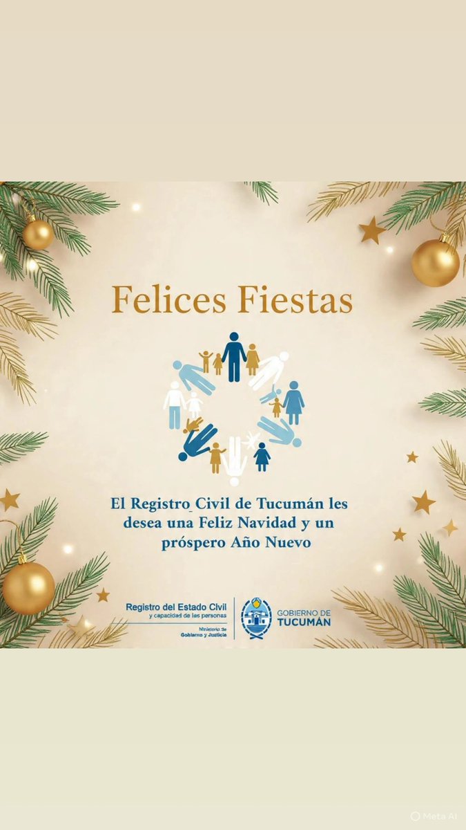 ✨🎄 En estas fiestas queremos desearles a todas las familias tucumanas una muy Feliz Navidad y un próspero Año Nuevo.
Que el 2026 nos encuentre unidos, con esperanza y trabajando juntos por una provincia mejor.