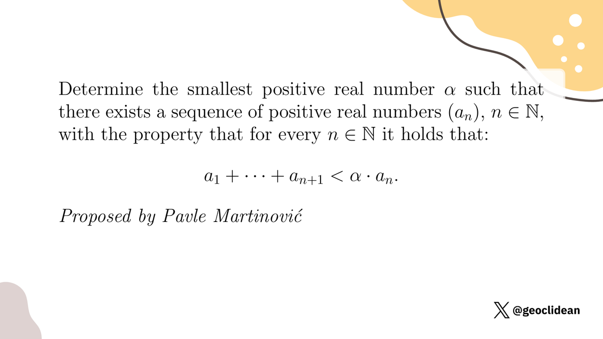geoclidean's tweet photo. Serbian selection contest for the IMO 2025 - P5
#Sequence #Algebra #RecurrenceRelation https://t.co/bw1qZEvRgd