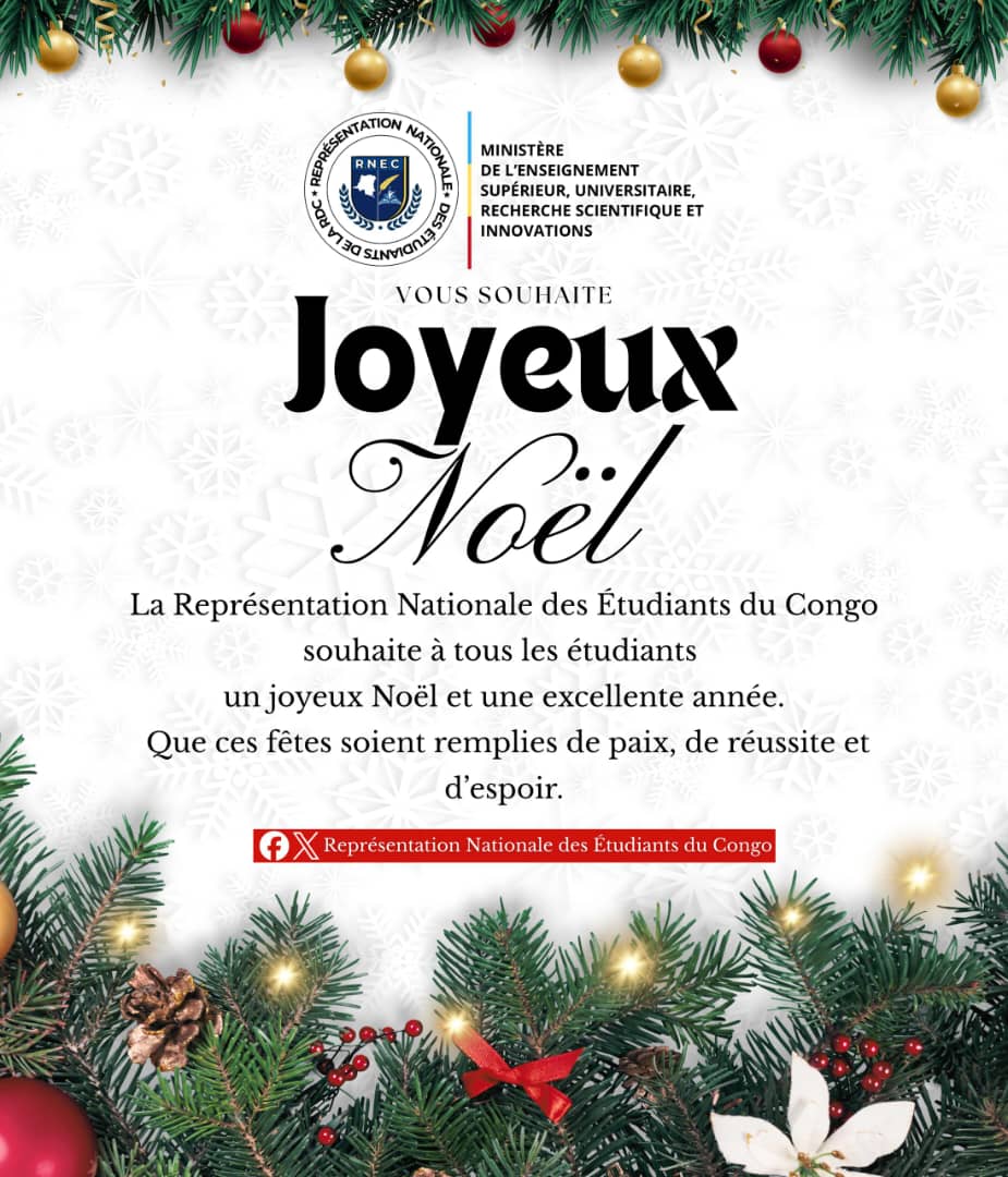 RNECOFFICIELLE's tweet photo. Merry Christmas ! 🎅 ❤️

@cabinet_esuRDC 
@AlexBukasa01 
@sombo_therese https://t.co/aXiZZ1ALEY