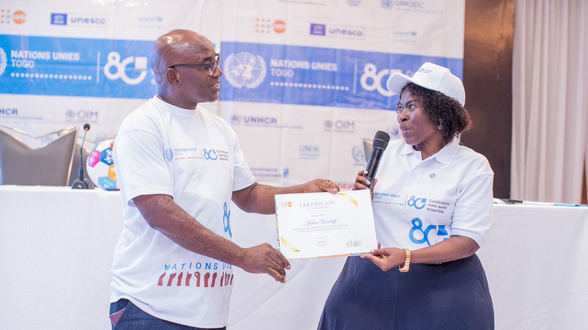 UN_Togo's tweet photo. Nous avons célébré des carrières d’exception de nos collègues après 10, 15, 20 et 30 années au sein des Nations Unies @UNFPA_TOGO, @Unicef_Togo, @PnudTogo, @wfptogoCD.

Un hommage appuyé pour leur contribution exemplaire au développement durable.

#ProudUNStaff https://t.co/z7iyIgRUVK