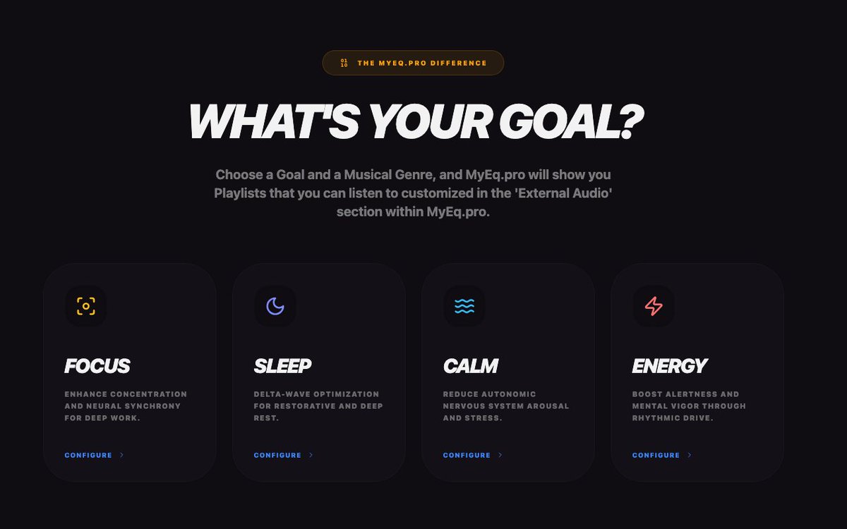 New on MyEq.pro 🎧: AI-powered YouTube playlists tailored to your goal + vibe—focus, calm, energy, or sleep. Pick a goal, choose a genre, press play, and get into flow. Try it now: myeq.pro/en/youtube-pla… #ADHD #Focus #Wellness