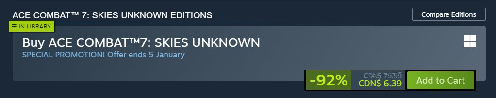 Nobody_VT's tweet image. Reminder that Ace Combat 7 is like 5 dollars on Steam rn and you should buy it