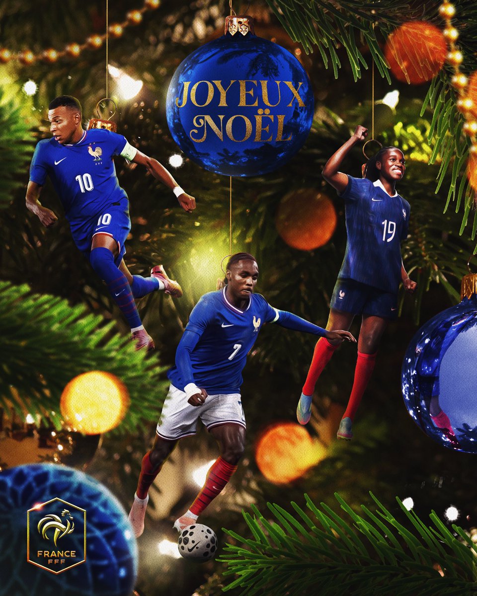 equipedefrance's tweet image. 🎅 Ho ho ho… les Bleu(e)s vous souhaitent à toutes et tous un très 𝐉𝐎𝐘𝐄𝐔𝐗 𝐍𝐎𝐄̈𝐋 🎄💙