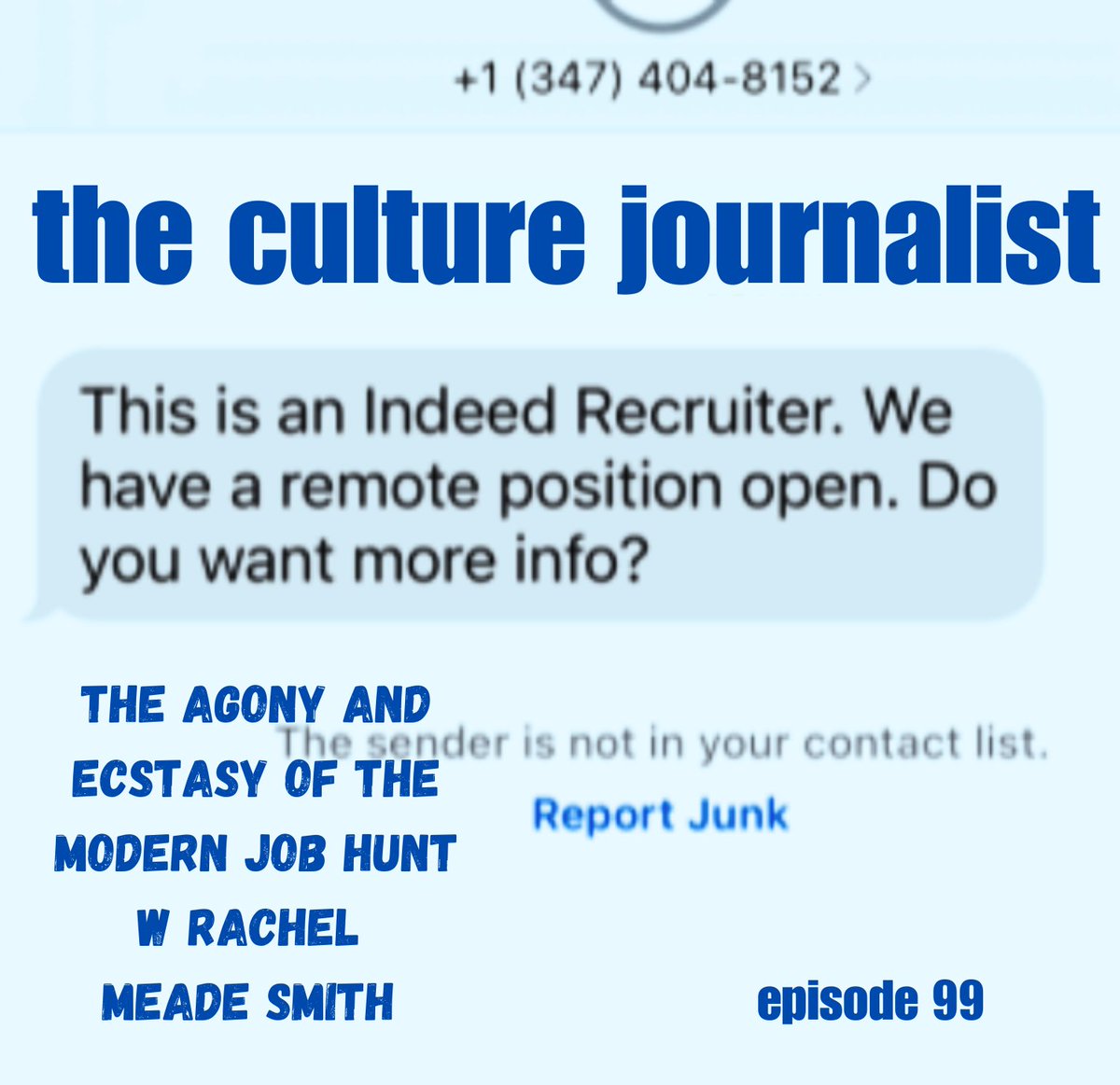 Had a fascinating conversation with <a href="/wordsomouth/">Rachel Meade Smith</a>
creator Rachel Meade Smith about the changing nature of "search work"—her term for the labor associated with trying to find a job—and the psychic contortions of squaring our innermost selves with the marketplace.