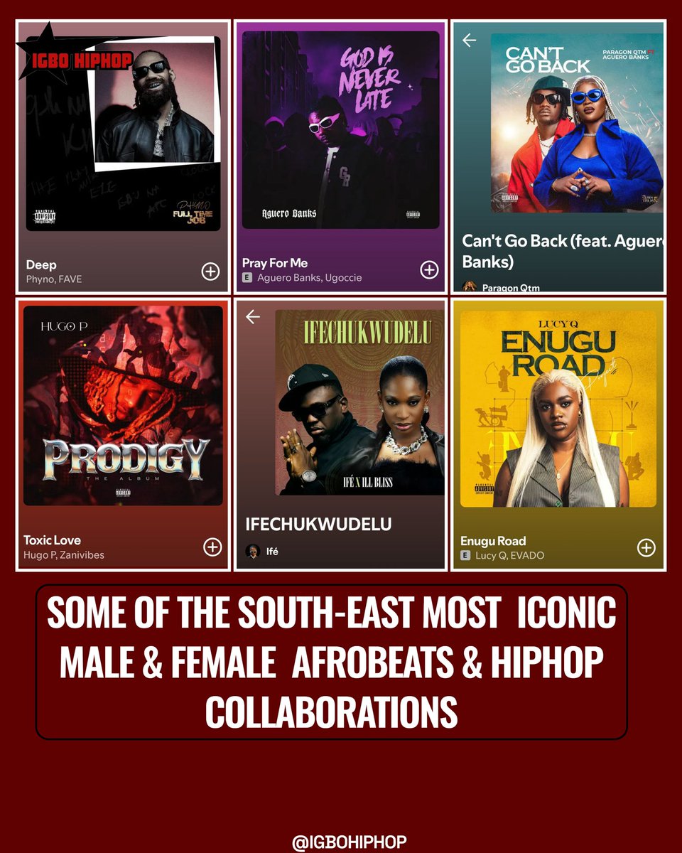 igbohiphopNG's tweet image. Some of the South-East most iconic Male x Female Afrobeats/HipHop Collaboration.

Unmatched Chemistry. 🤝

#1 DEEP - @phynofino &amp;amp; @faveszn
#2 PRAY FOR ME - @aguero__banks &amp;amp; @ugoccie
#3 CAN'T GO BACK - @paragon_qtm &amp;amp; @aguero__banks 
#4 TOXIC LOVE - @Hugop0421 &amp;amp; Zani Vibez
#5…