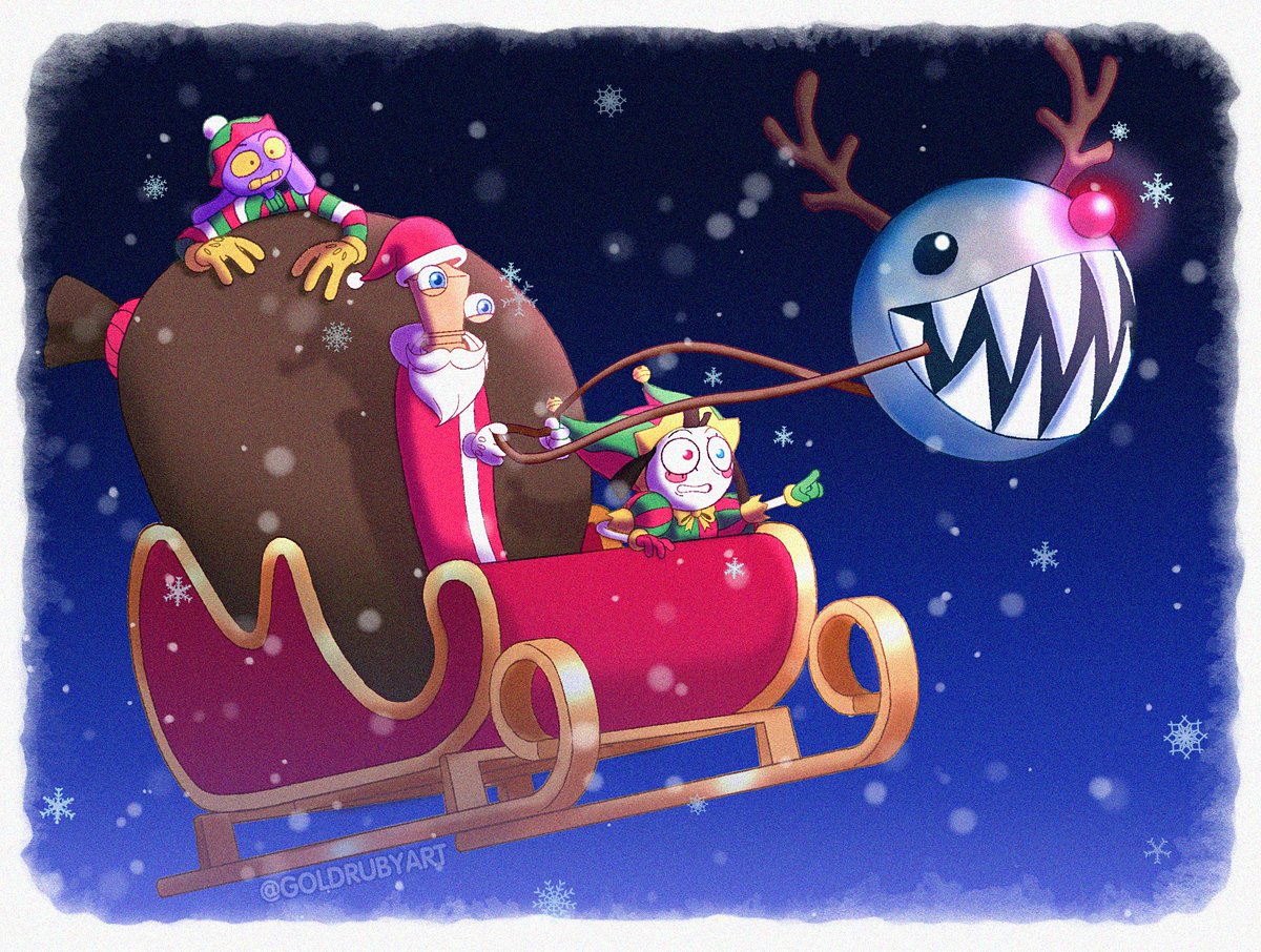 GoldRubyArt's tweet photo. 🎅🏻🎁 Merry Christmas! 🎄✨

#jax #jaxTADC #Kinger  #pomni #tadc #TheAmazingDigitalCircus #MerryChristmas https://t.co/bOYAarMPsT