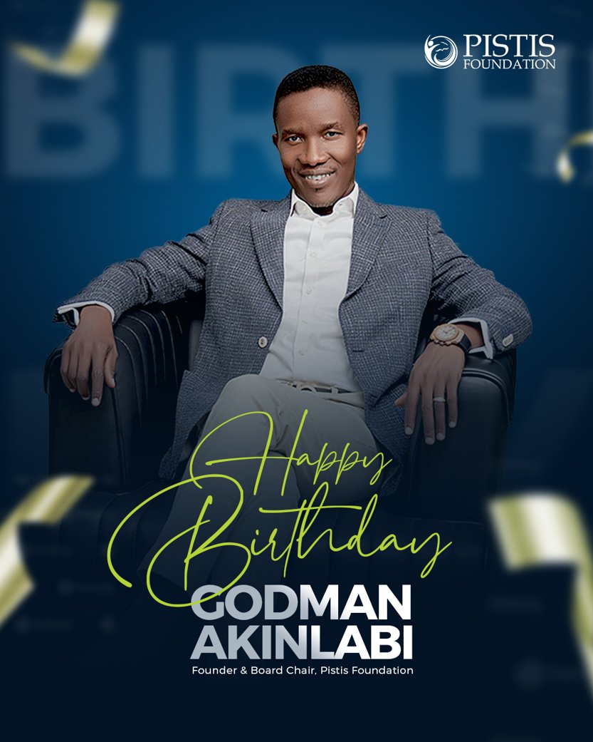 PISTISFDN's tweet image. Happy Birthday to our Founder &amp;amp; Board Chair, Godman Akinlabi! 🎂

Your vision and leadership shape the heart of Pistis Foundation @PISTISFDN, and your commitment to impacting lives inspires us daily. Cheers to a great year ahead, Sir! 🥂

Leave your birthday messages below! 🙏💛