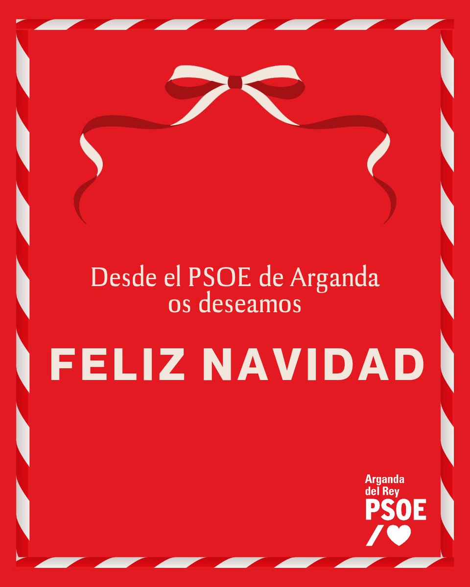 🎄 Desde la familia socialista de Arganda os deseamos que disfrutéis de estas fiestas con vuestros seres queridos, mucha alegría, amor y felicidad.

𝐅𝐄𝐋𝐈𝐙 𝐍𝐀𝐕𝐈𝐃𝐀𝐃