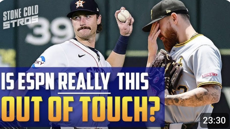 JoshJordanSCS's tweet image. How ESPN looks totally OUT OF TOUCH with latest #Astros take! 🎥👇
m.youtube.com/watch?v=qn-_6g…
